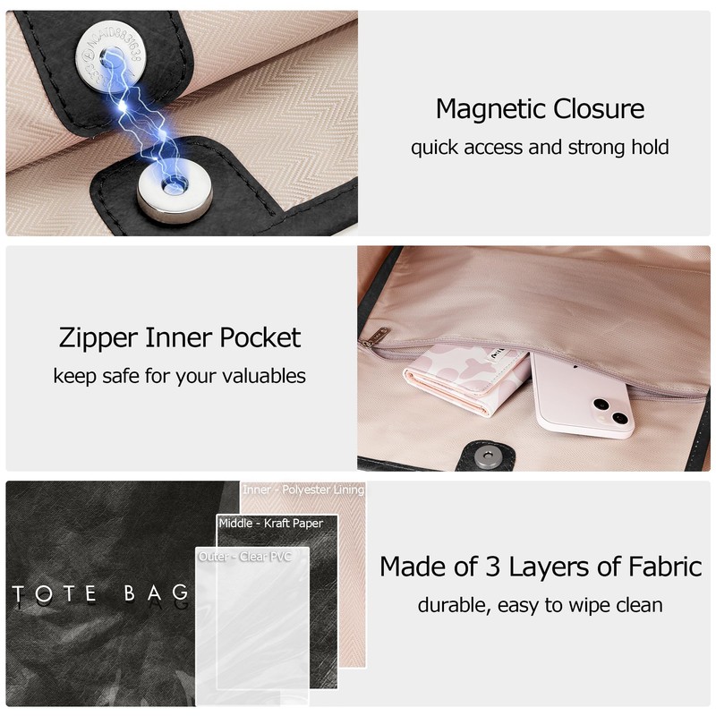 KALIDI Large PVC Tote Bag Women Weekender Hobo Bag Travel