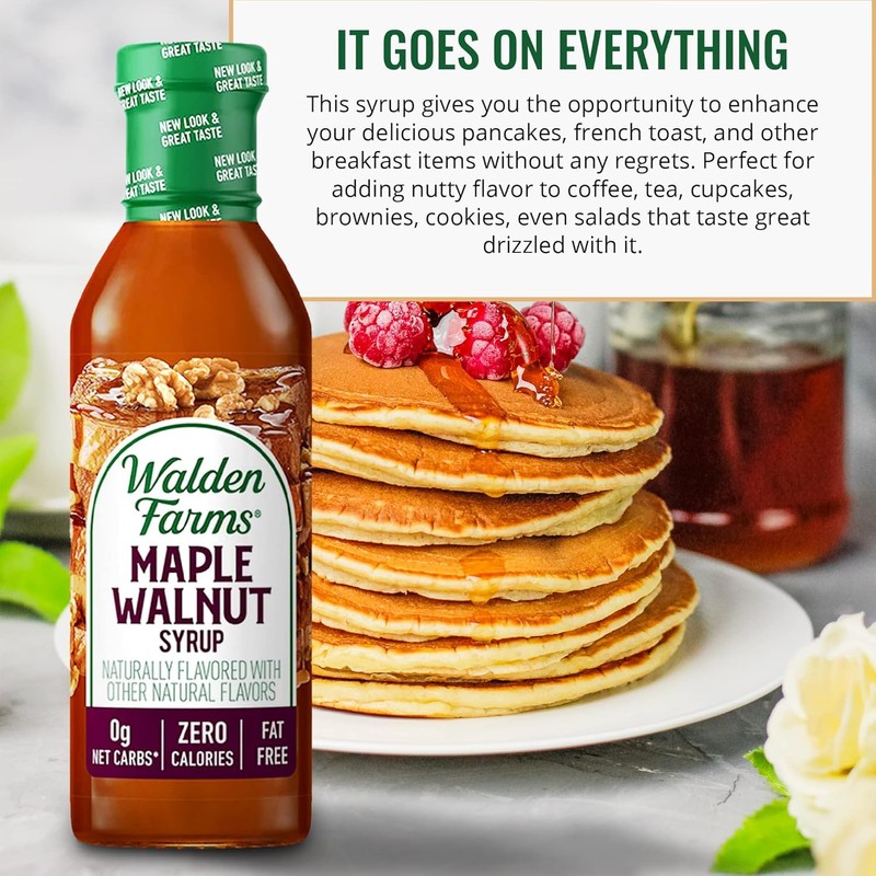 Walden Farms Maple Walnut Syrup – Perfect for Pancakes, Waffles,