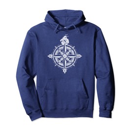 Sailor Compass Rose Vintage Nautical Sailing Pullover Hoodie