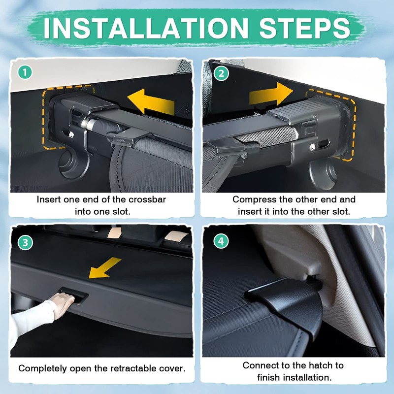 Powerty Cargo Cover for 2010-2014 2015 Toyota Prius Accessories Trunk