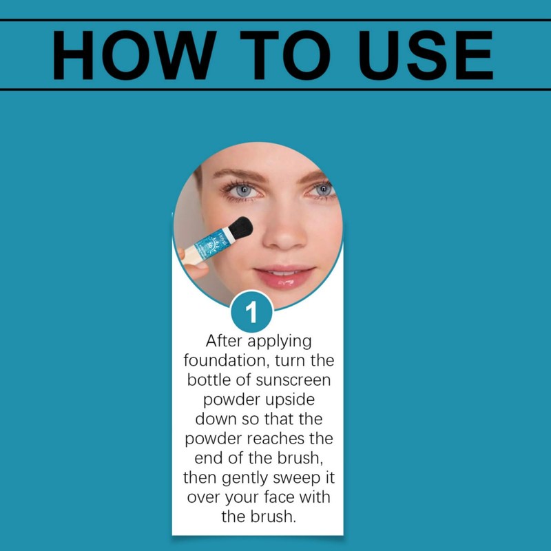 SPF 50 Mineral Sunscreen,Mineral Magic Powder,Mineral Sunscreen Brush,Long Lasting Makeup