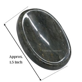 Blue Aventurine Thumb Worry Rubbing Stone for Anxiety Healing ~ Oval Cabochon Stone ~ Easy to Carry Natural Crystal Pocket Palm Stone (Blue Aventurine)