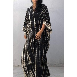 L-Peach Women's Boho Kimono Long Cardigan Spacious Loungewear Oversized Kaftan Beach Dress Cover Up Robes, A Black