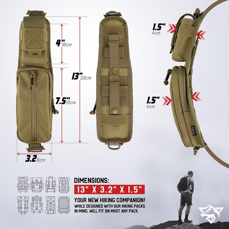 WYNEX Molle Accessories Pouch with Two Version, Backpack Strap Shoulder