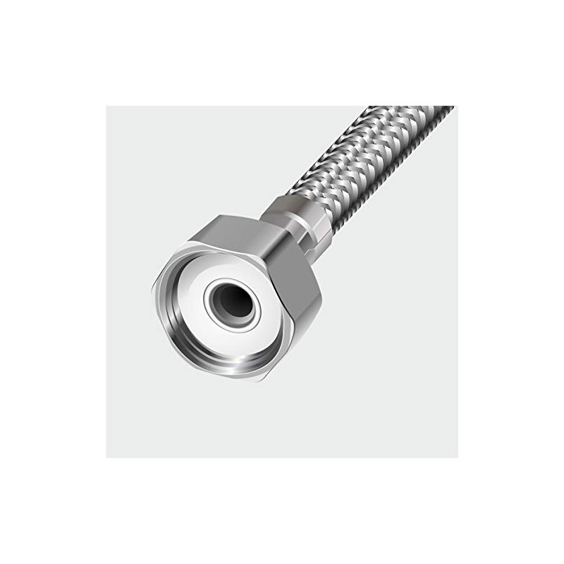 Reinforced Hose 200 cm Flexible with 1/2 Inch Union Nuts