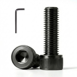 1/4 x 1/2 (30 Pack) Socket Head Cap Screws, Black Oxide 304 Stainless Steel Bolts with Hex Spanner, Allen Socket Drive, Full Thread, Bright Finish