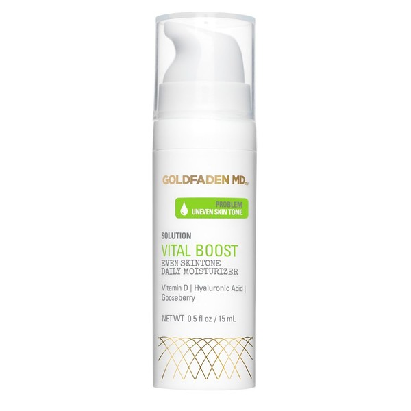 Vital Boost Skin Tone Evening Facial Moisturizer | w/Organic Red Tea Extract, Hyaluronic Acid, Jojoba Oil & Gooseberry | Helps to Brighten & Even for a Radiant, Glowing Face NET WT .5 ﬂ oz (.5 oz)