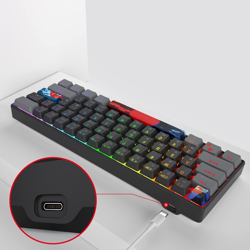 Owpkeenthy Wired 60% Percent Mechanical Gaming Keyboard with Blue Switch