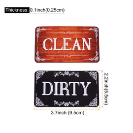 sourcing map Dishwasher Magnet Clean Dirty Sign Rectangle Garland Black-Brown Version, Magnetic,Easy To Slide for Dishwasher Kitchen Accessories Indication
