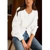 PRETTYGARDEN Long Sleeve Crewneck Button Down Womens Sweaters Fall Open
