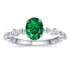 BONLAVIEGEM Created Emerald Rings for Women Oval-Cut Emerald Engagement Ring