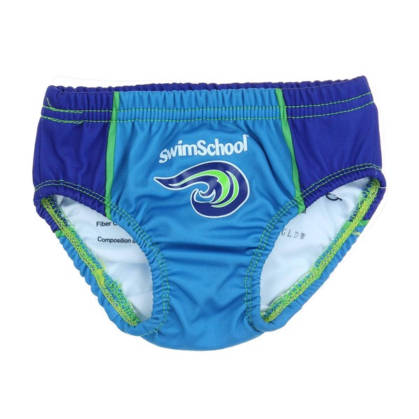 Swim School Boys Comfortable Fit Reusable Swim Diaper (Blue Wave,