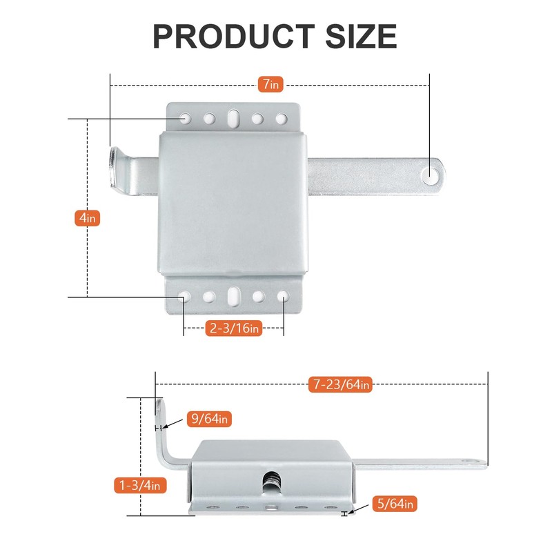 QZATTCAEN Heavy Duty Garage Door Side Lock Inside Deadlock for