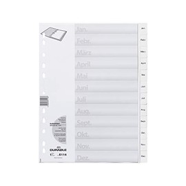 Durable Plastic Register, A Months, A4, January December