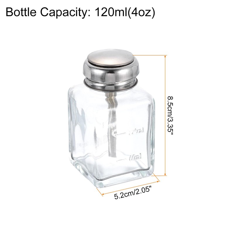sourcing map 3pcs Solvent Alcohol Dispensers 120ml(4oz) Conical Push Down