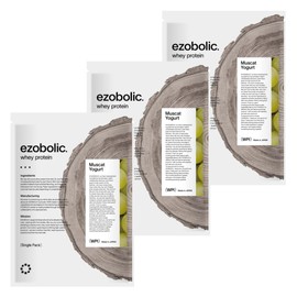 EZOBOLIC Whey Protein Isolate Individually Wrapped 3-Pack Trial WPI Muscat Yogurt Flavor [28.2g Protein per Serving] Made in Hokkaido, Japan by EZOBOLIC, a Protein Specialty Store
