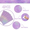 APUXXJUPA 4 Pcs Purple Laser Table Covers, Rectangular, Polyethylene (PE),