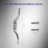 Anley 2 PCS Silver FlagPole Halyard Rope Cleat Hook -