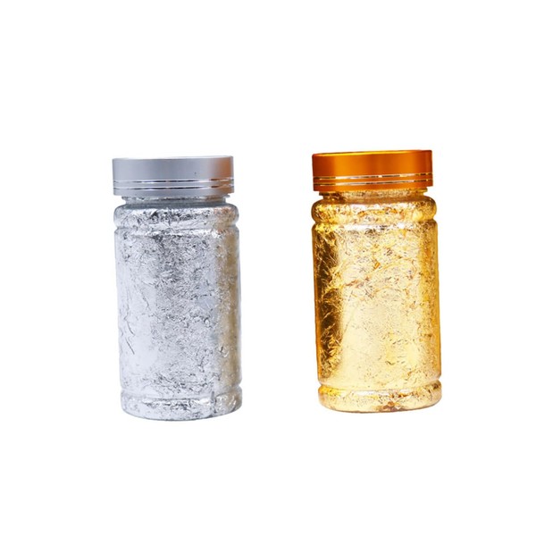 IWOWHERO 2pcs Gold and Silver Foil Paper for Nail Art