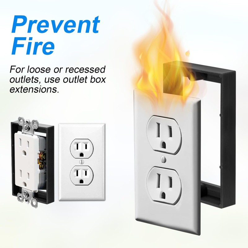 3pcs Electrical box Extender, 3.66in Outlet Box Extension with Screwdriver