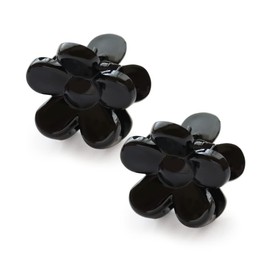 JewelVOX Women's Hair Clip, Hair Accessories, Mini Set of 2, Flower, Fashionable, Popular, Adult (Black)
