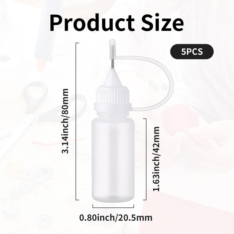 TYVOM 5PCS Precision Tip Applicator Bottle, Small Hair Oil Applicator