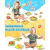 Benresive Wooden Toddler Puzzles, 6pcs Animal Montessori Toys for 1-3