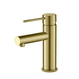 KIBI KBF1010 Solid Brass Single Handle Single Hole Circular X Faucet for Bathroom Sink | High Arc Faucet Spout | Brushed Gold | Corrosion and Rust Resistant