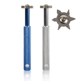 HIFROM Groove Sharpener with 6 Heads - Golf Club Groove Sharpener Re-Grooving Tool and Cleaner Replacement for All Irons Pitching Sand Lob Gap and Approach Wedges and Utility Clubs (Blue+Sliver)