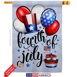 Celebrate Fourth Of July Garden House Flags Kit Americana Independence Day Fireworks BBQ United State American Small Decorative Gift Yard Banner Double-Sided Made In USA 28 X 40