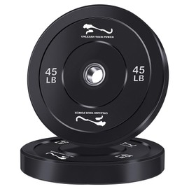 Hipicute 45LB Olympic Weight Plates Set of 2, 2-Inch Universal Fit, Olympic Bumper Plates for Strength Training, Rubber Weight Plates With Steel Insert for Barbell Home Gym