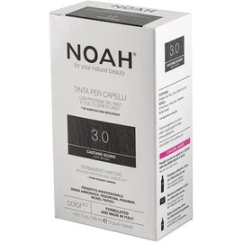 NOAH Permanent Hair Dye 3.0 Dark Brown – Ammonia-Free Hair Colour with Linseed Oil & Rice Proteins - Nourishing, Long-Lasting & Grey Coverage - Complete Hair Colour Kit - 140ml