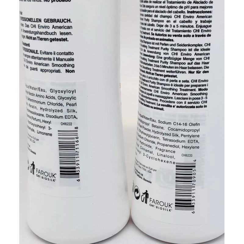 Chi Enviro smoothing Hair virgin treatment kit 2.5 Oz Instructions,