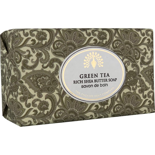 The English Soap Company, Vintage Wrapped Shea Butter Soap, Green Tea, 200 g