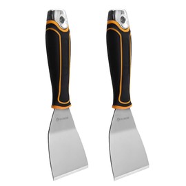 ROLLINGDOG 3 Inch Paint Scraper - Stiff Putty Knife Chisel Scraper Tool Stainless Steel Bent Blade Wallpaper Stripping Tool(Pack of 2)
