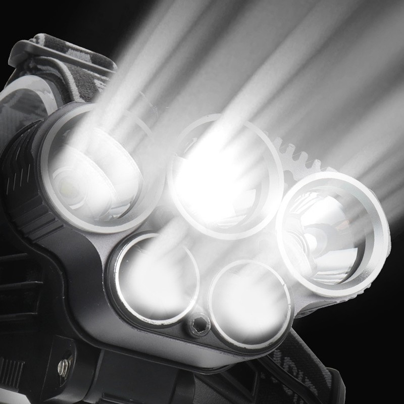 Rechargeable LED Headlamp Adjustable Angle Head Flashlight Bike Light Fishing