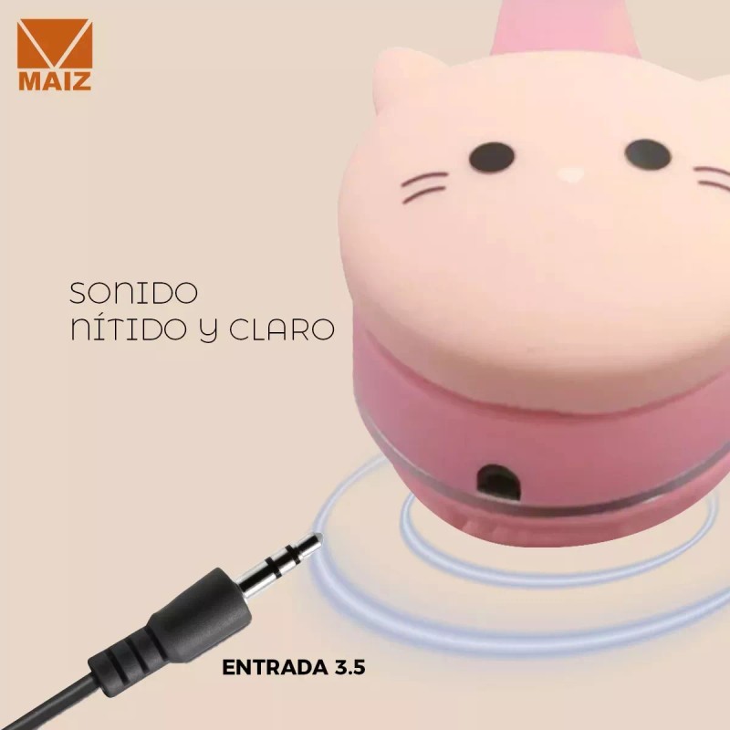 Maíz 4x3 Audifonos Diadema 3.5mm Alambricos Kawaii Manos Libres