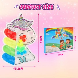 Sensorik Spielzeug Einhorn – Farbsortierspielzeug zum Quetschen & Kneten – Autismus Spielzeug, Squeeze Fidget für Kinder, Stressabbau bei ADHS, sensorisches Lernspielzeug