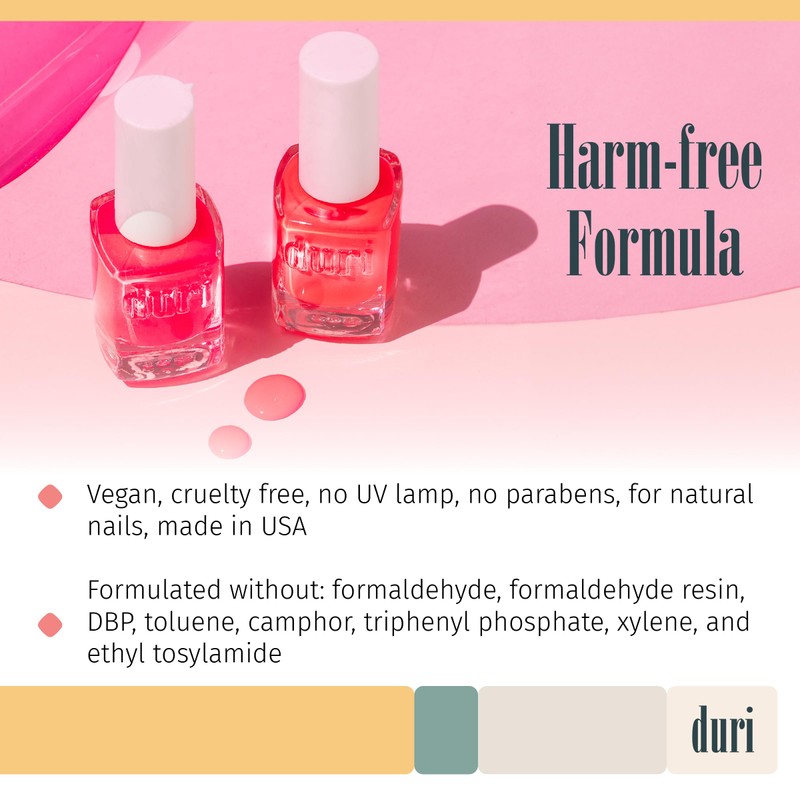 duri 645N Windy City Roar Nail Polish, Neon Red Color,