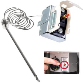 MCAMPAS PP10084 High Limit Switch Thermostat for Pitco Fryer.1/4" Thread Mpt Stuff Box, 450°F/232°C Hi Limit Safety