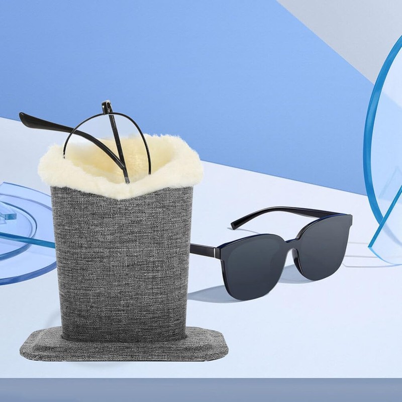 Operitacx 2 Pieces Plush Lined Glasses Holder Glasses Stand Case