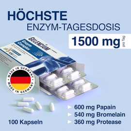 GELENCIUM® Enzyme Complex - Highest Enzyme Daily Dose: 1,500 mg - With Rutin as a Vegetable Enzyme Activator - With Micronutrients for Healthy Joints, Cartilage & Bones - 100 Capsules (Medium)