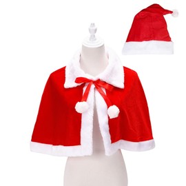 Christmas Cape Cloak Santa Cos Poncho Santa Cosplay Costume, Costume, Clear Stone Cosplay, Christmas Colorful Cape Ladies, Red, Kids, Adults, Ladies, Girls, Stylish, Parties, Events, New Year's Party,