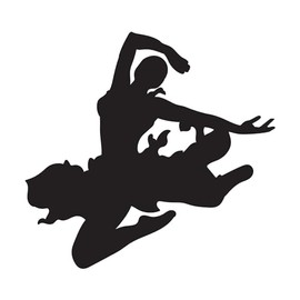 Nursery Pilates Girl Silhouette Ballet Dance Girly Decor Wall Art Sticker Designs Vinyl Stickers for Home House Walls Rooms Windows Bedroom Decoration Size (14x14 inch)