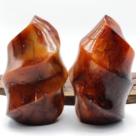 NsmjodStone Natural Carnelian Flame Tower Carving Crystal Red Agate Reiki Mineral Office Home Decor Gift Healing (2 2 inch（About 100g）)