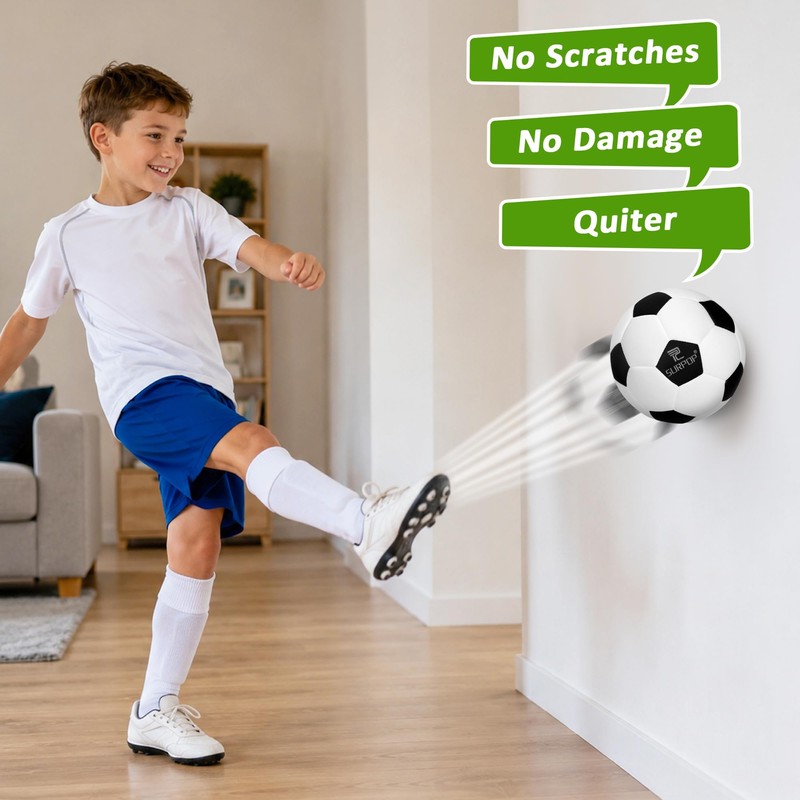 Surpop Silent Indoor Soccer Ball Size 4 for Kids, Quiet