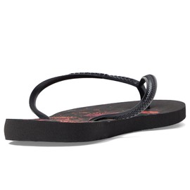 Havaianas Slim Organic Flip Flop Sandal - Slippers for Women - Synthetic Upper Material - Synthetic Lining Black/Pink EU 41-42 (US Men's 9-10, Women's 11-12) M