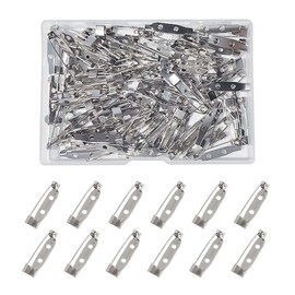 100 Pcs Locking Pins Backs Safety Clasp Brooch ,Silver Brooch Clasp Pin, Backs Safety Clasp Brooch,Brooch Pin Backs,Bar Pin ,for Name Tags Jewelry Making and DIY Crafts (25MM)