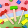 VICROIC 3 PCS Toy Hammers, Wooden Hammer Toys Mallets, Simulation