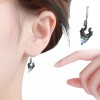 Dtup Aretes Malefica Corazon Oro Negro Gotico Original S925 Dtup®